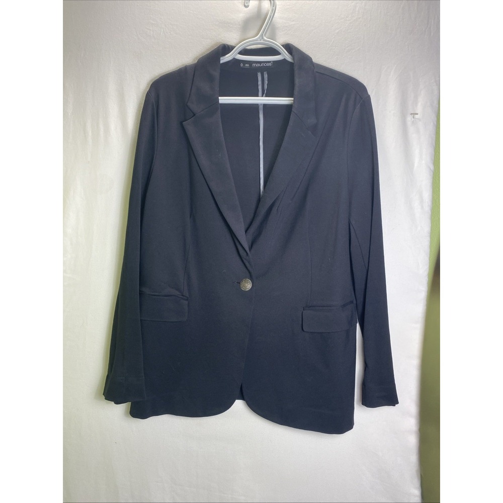 VTG Maurices Women's Sz X0 Black Blazer Sleek Button Up Minimalist Chic Career